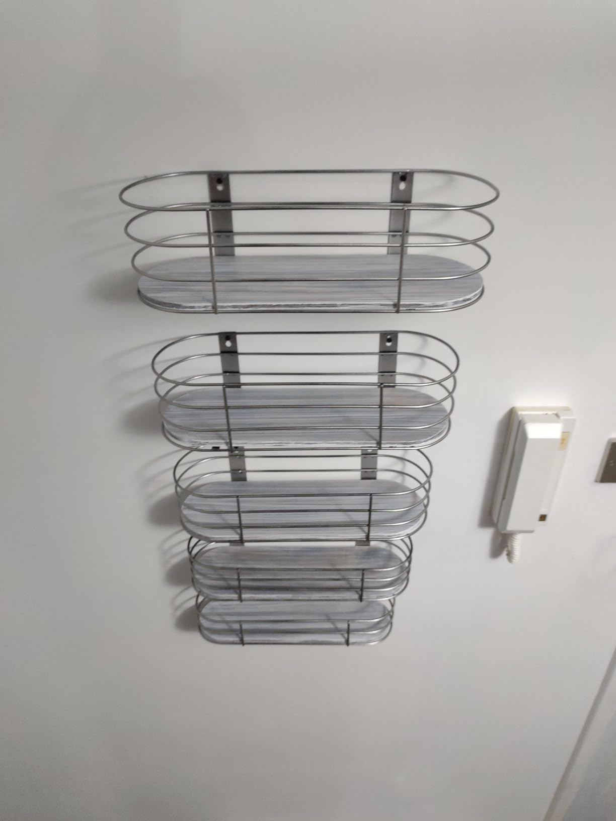 EYMPEU ovale étagère murale lot 5 noir 41 cm