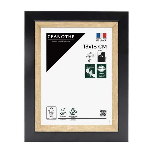 Ceanothe Actual cadre photo 13x18 cm noir bois incassable