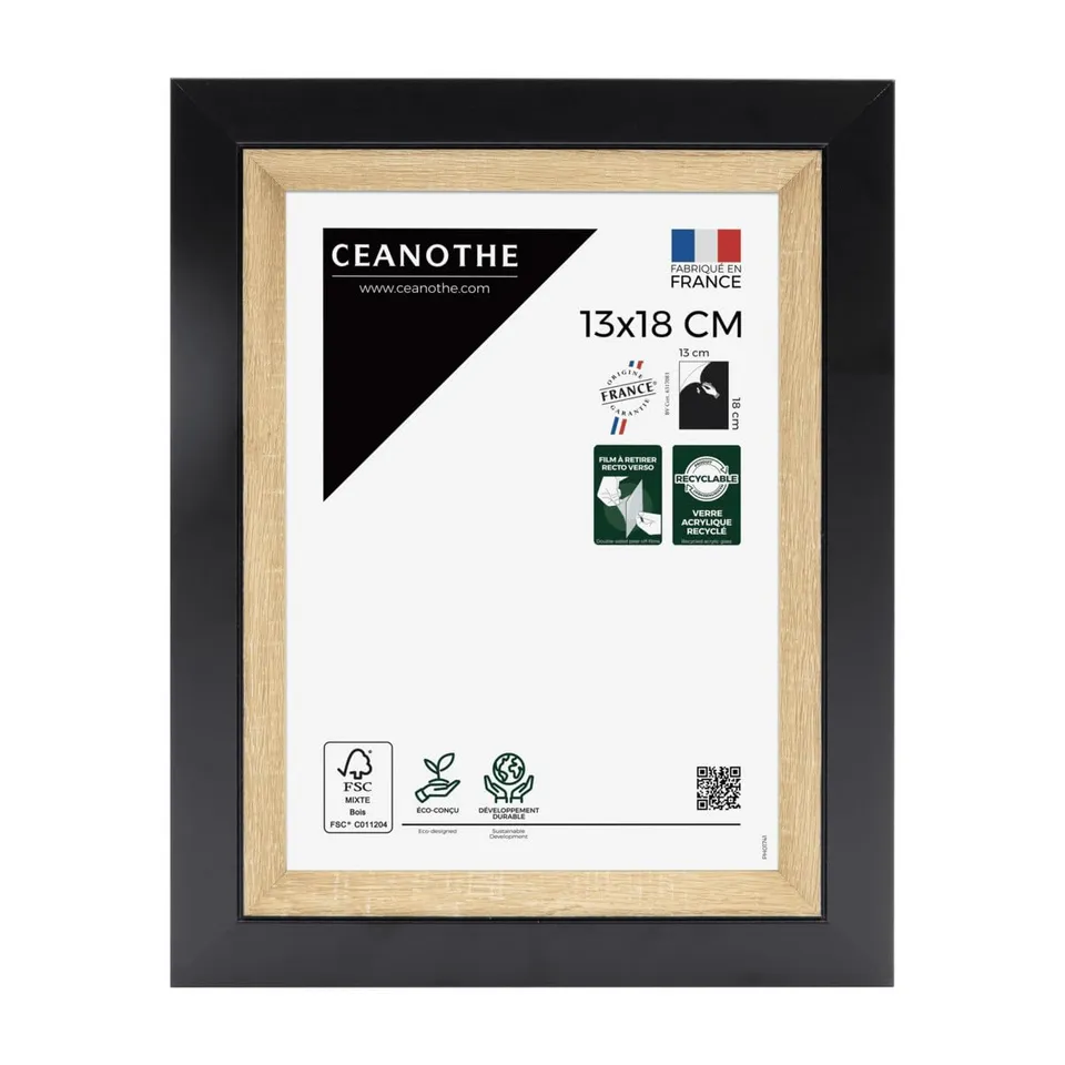 Ceanothe Actual cadre photo 13x18 cm noir bois incassable