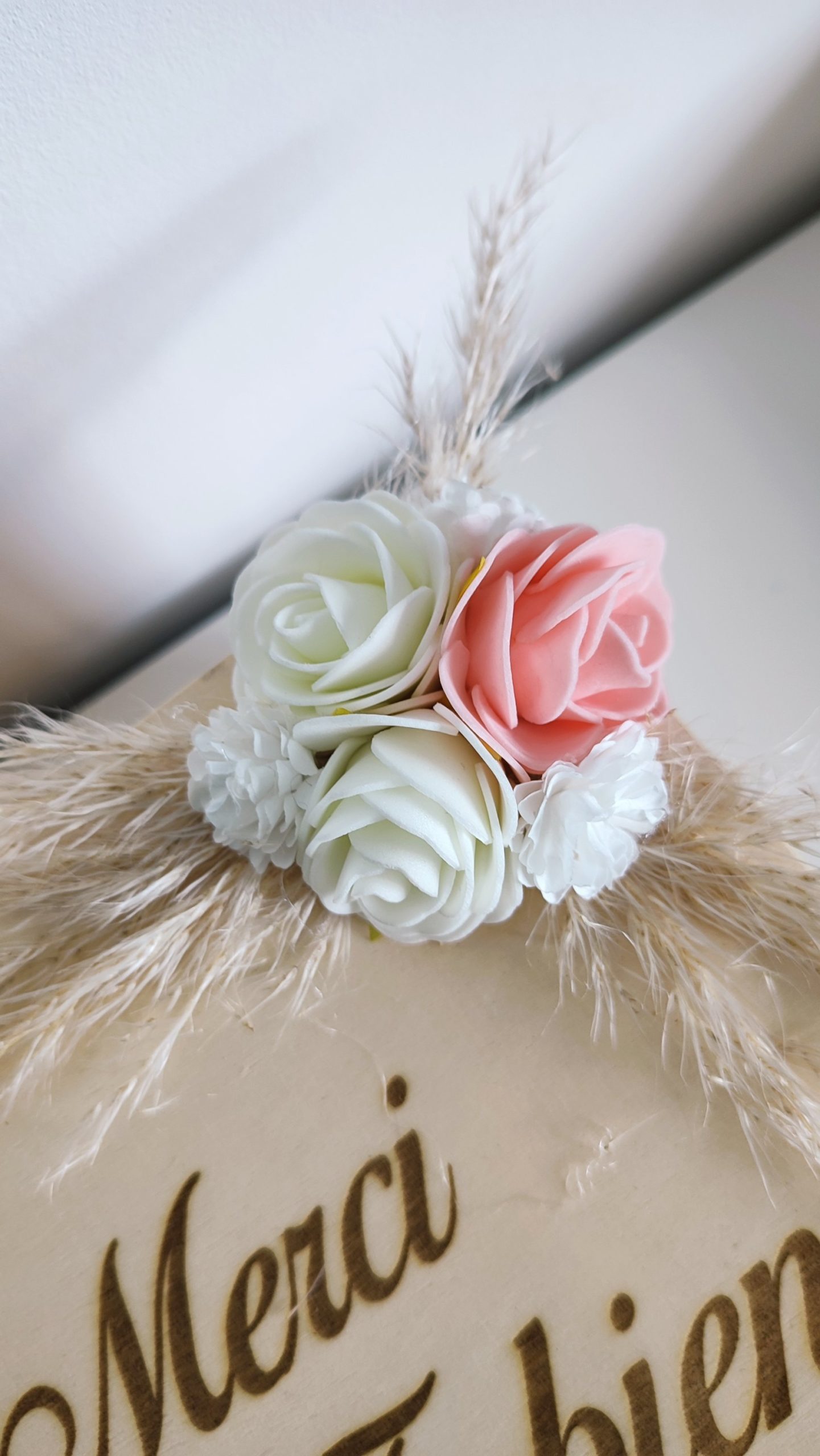 Creat’Angel Urne Mariage Bois Décorée à Offrir Salon