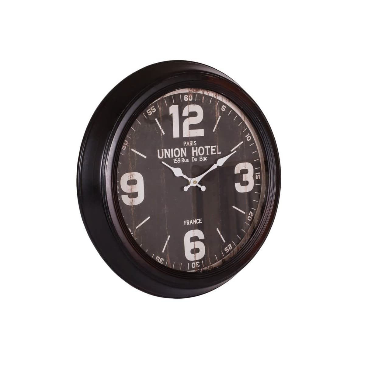 Ceanothe Emotion horloge murale vintage 47 cm noir et blanc