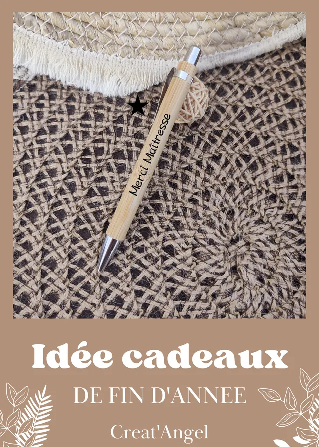 Creat’Angel stylo bambou personnalisé encre bleue à l’unité
