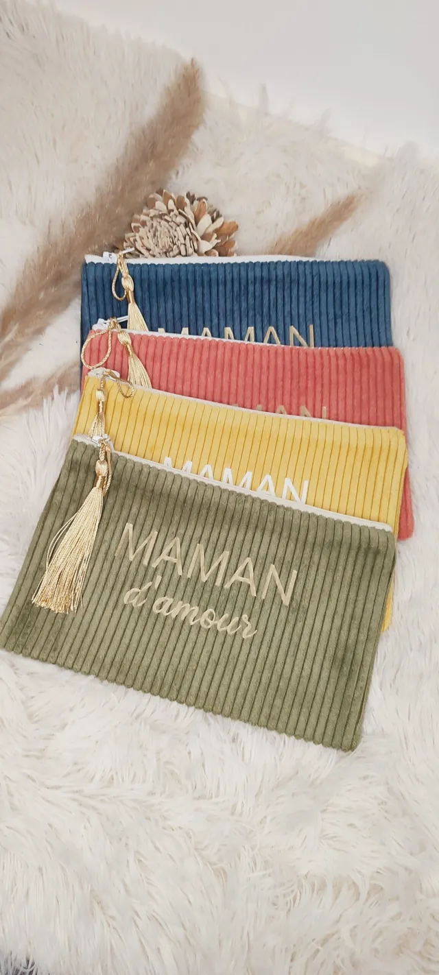 Creat’Angel pochette Maman d’amour velours zippée