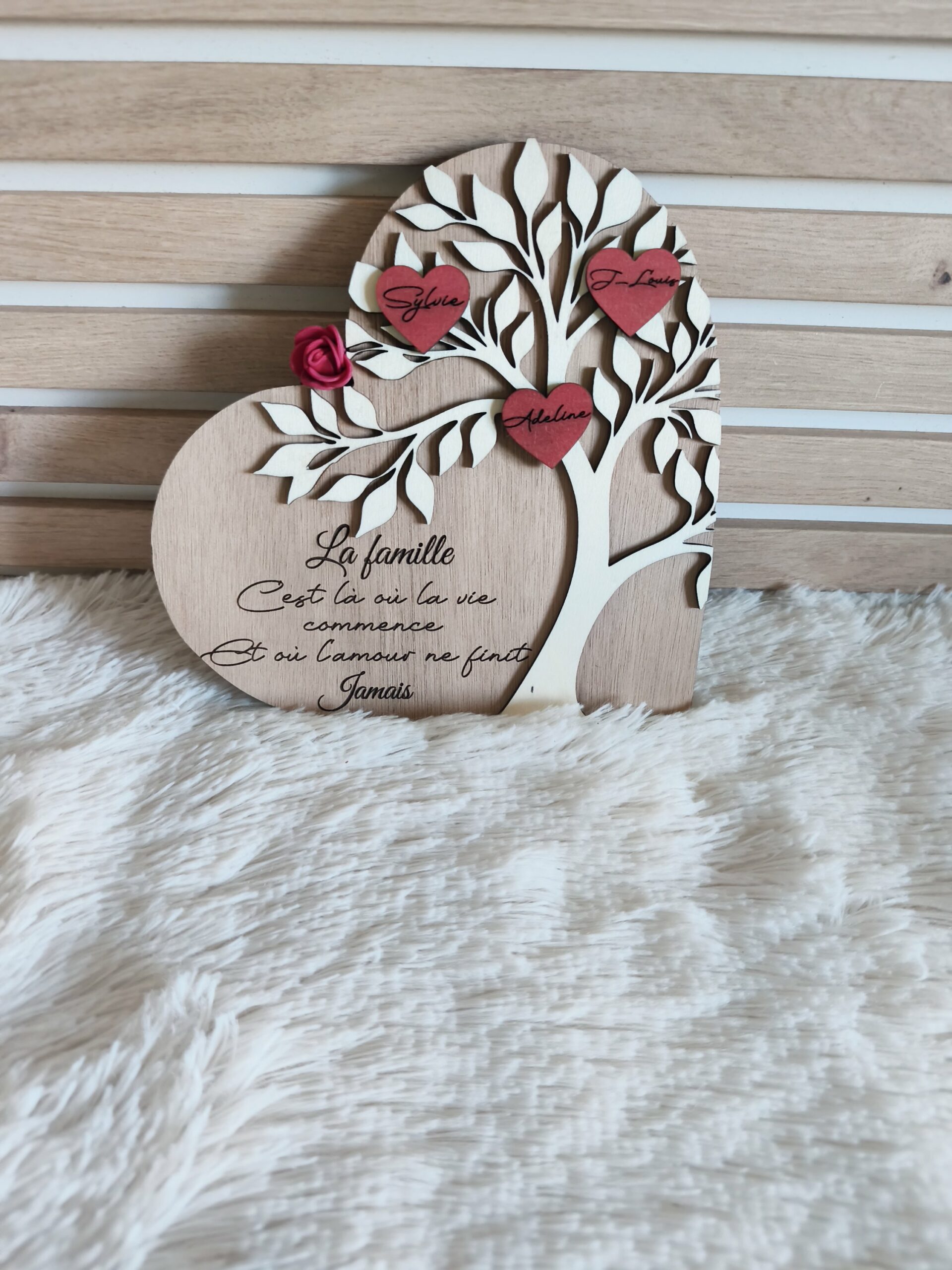 Creat’Angel Arbre de vie cœur déco bois 30 cm 10 prénoms
