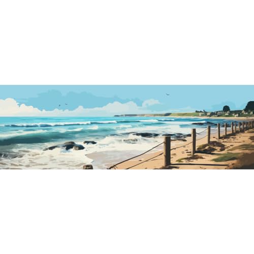 Ceanothe Vague rocheuse tableau toile 30x97 cm mat