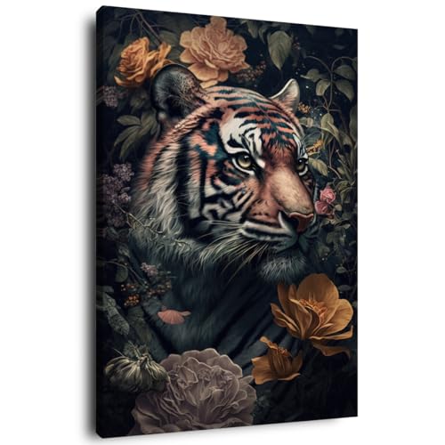 Ceanothe tigre dans la jungle tableau toile 30x45 cm mat