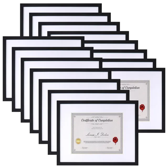 EYMPEU cadres photo MDF noir lot de 15 avec passe-partout