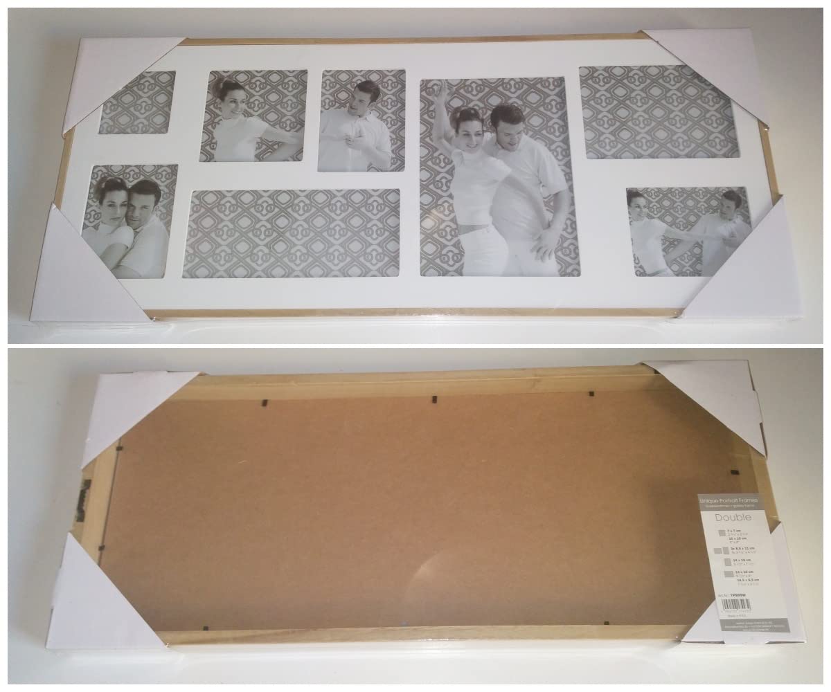 Walther Design Double YP899W cadre photo 8 photos blanc bois