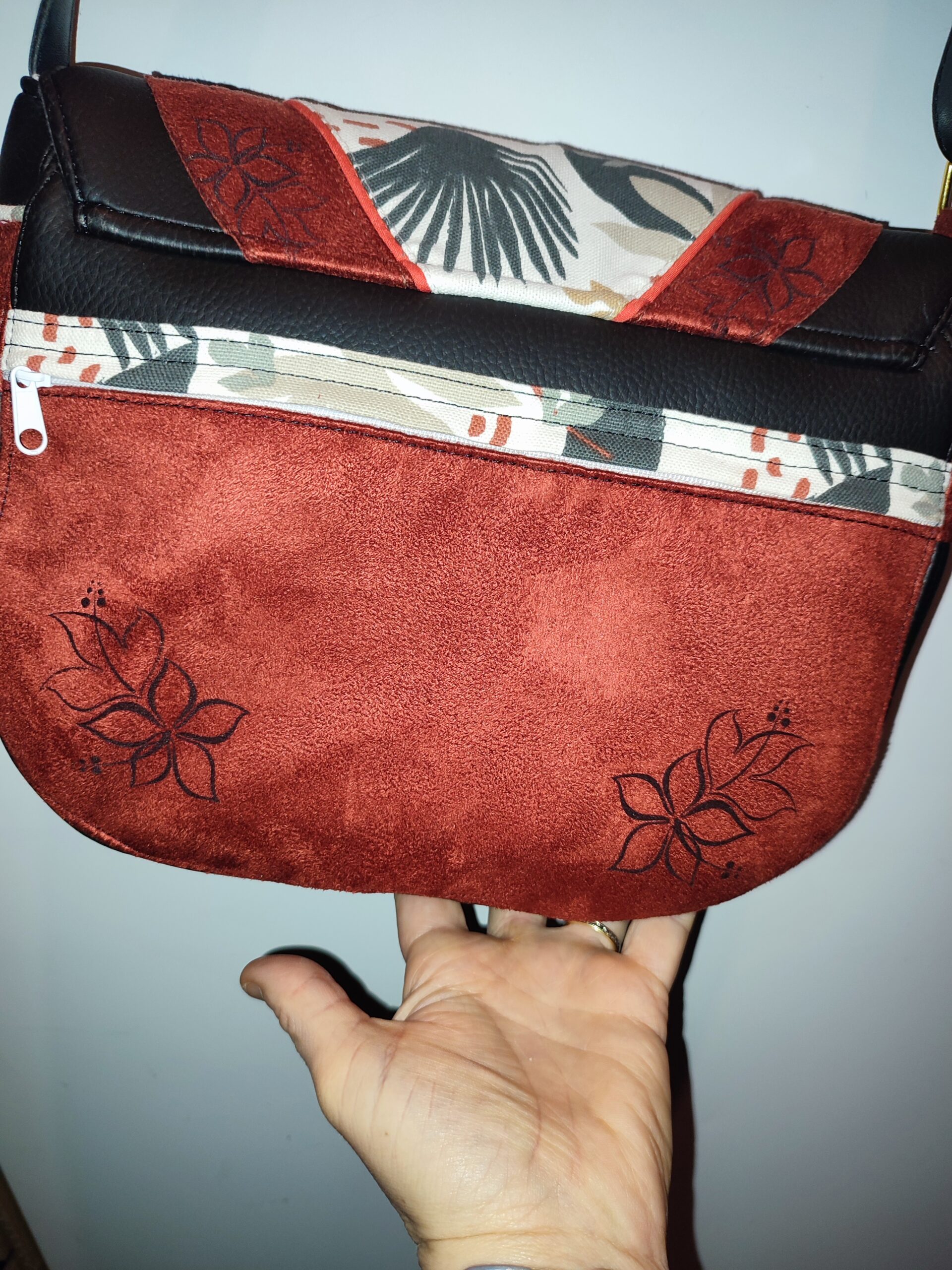 Creat’Angel sac Katia XL simili orange bandoulière