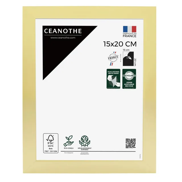 Ceanothe Precious cadre photo 15x20 cm doré incassable
