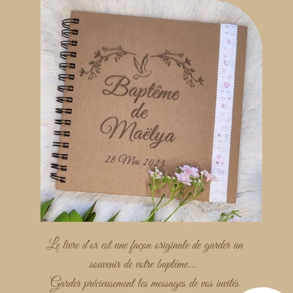 Creat’Angel livre d’or kraft 25x25 cm anniversaire