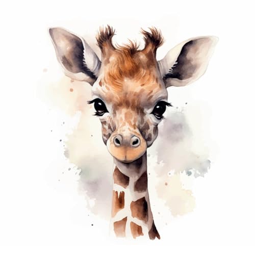 Ceanothe Girafon Enfant tableau sur toile 30x30 cm chambre bébé