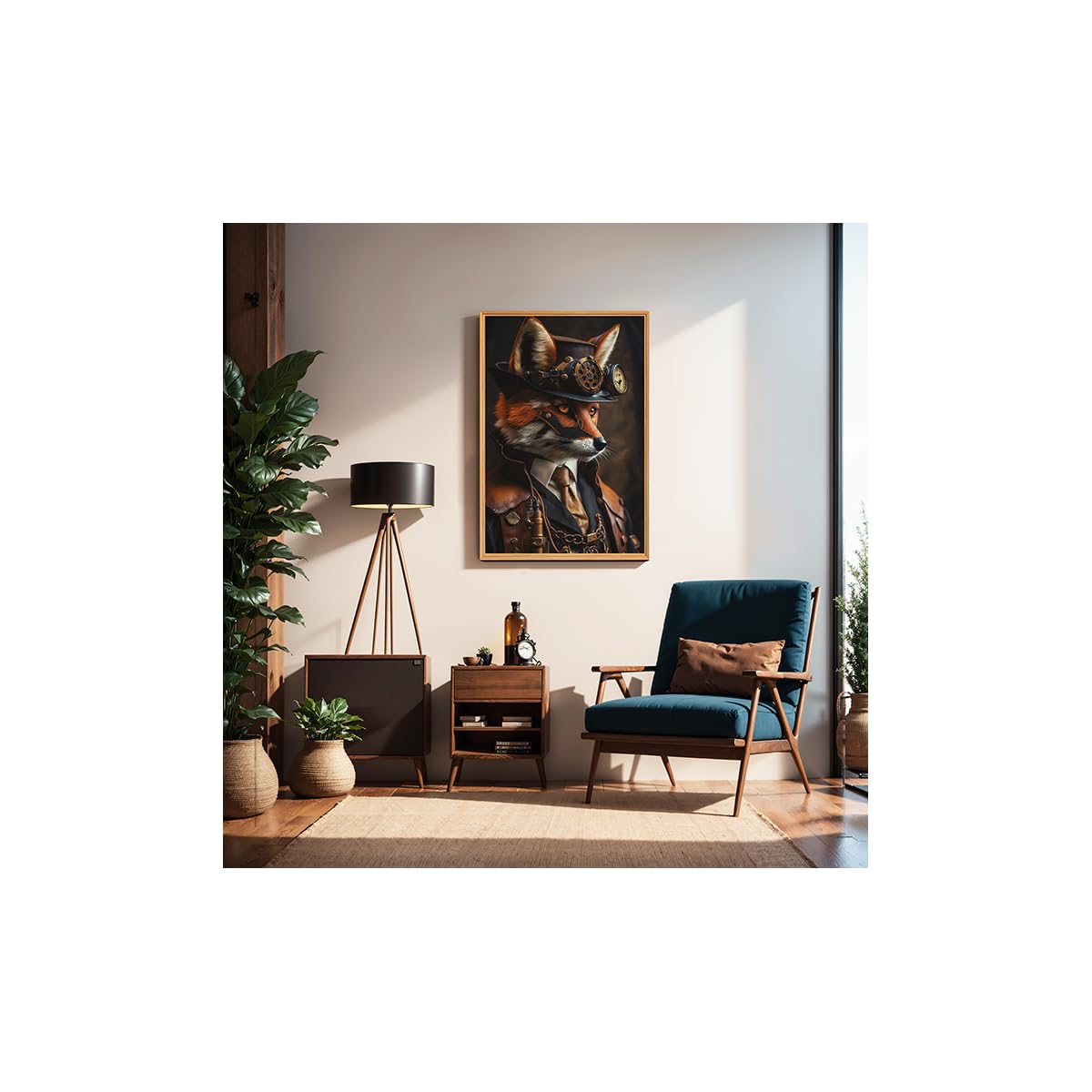 Ceanothe renard futuriste tableau encadré 65x97 cm mat