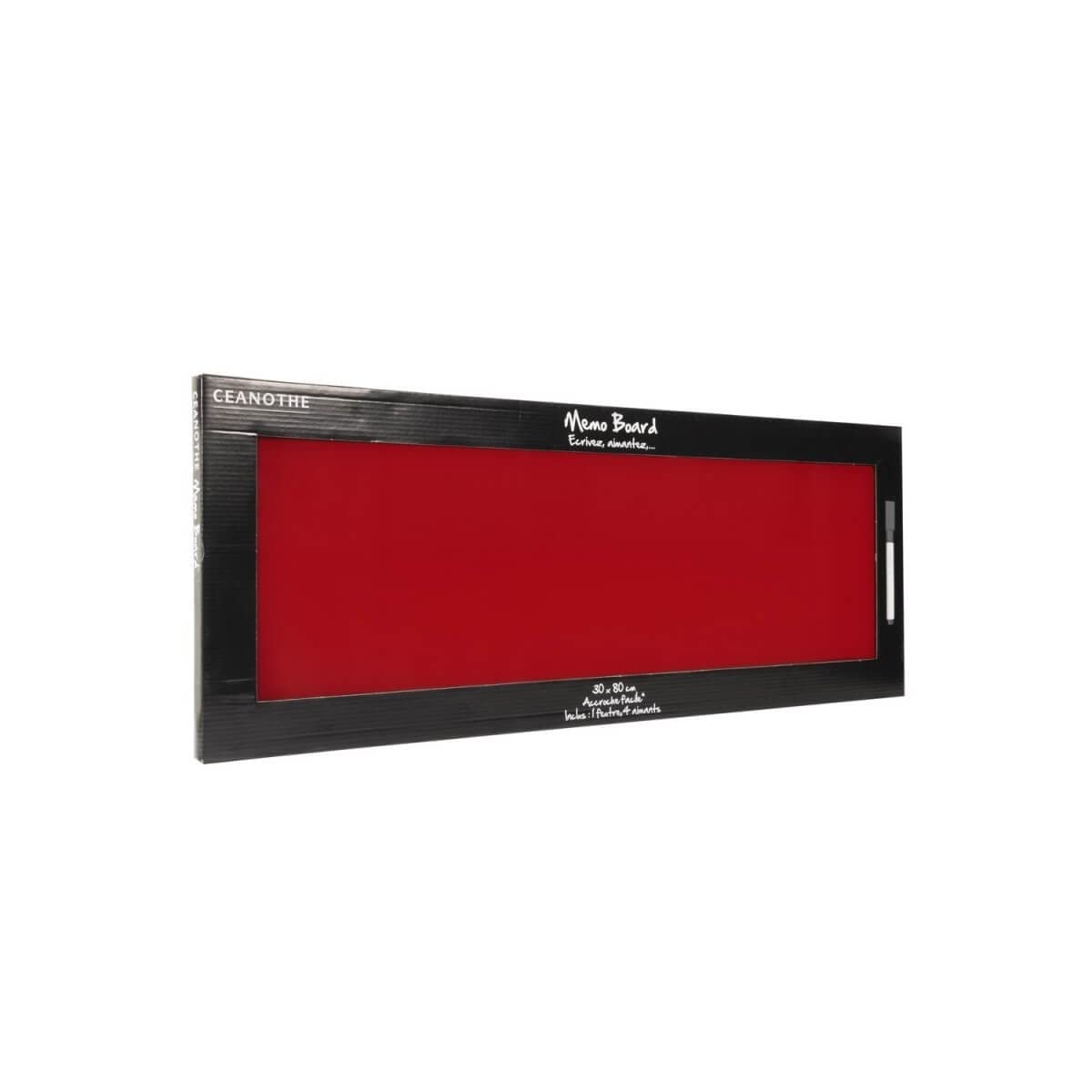 Ceanothe tableau mémo verre rouge 30x80 cm magnétique effaçable