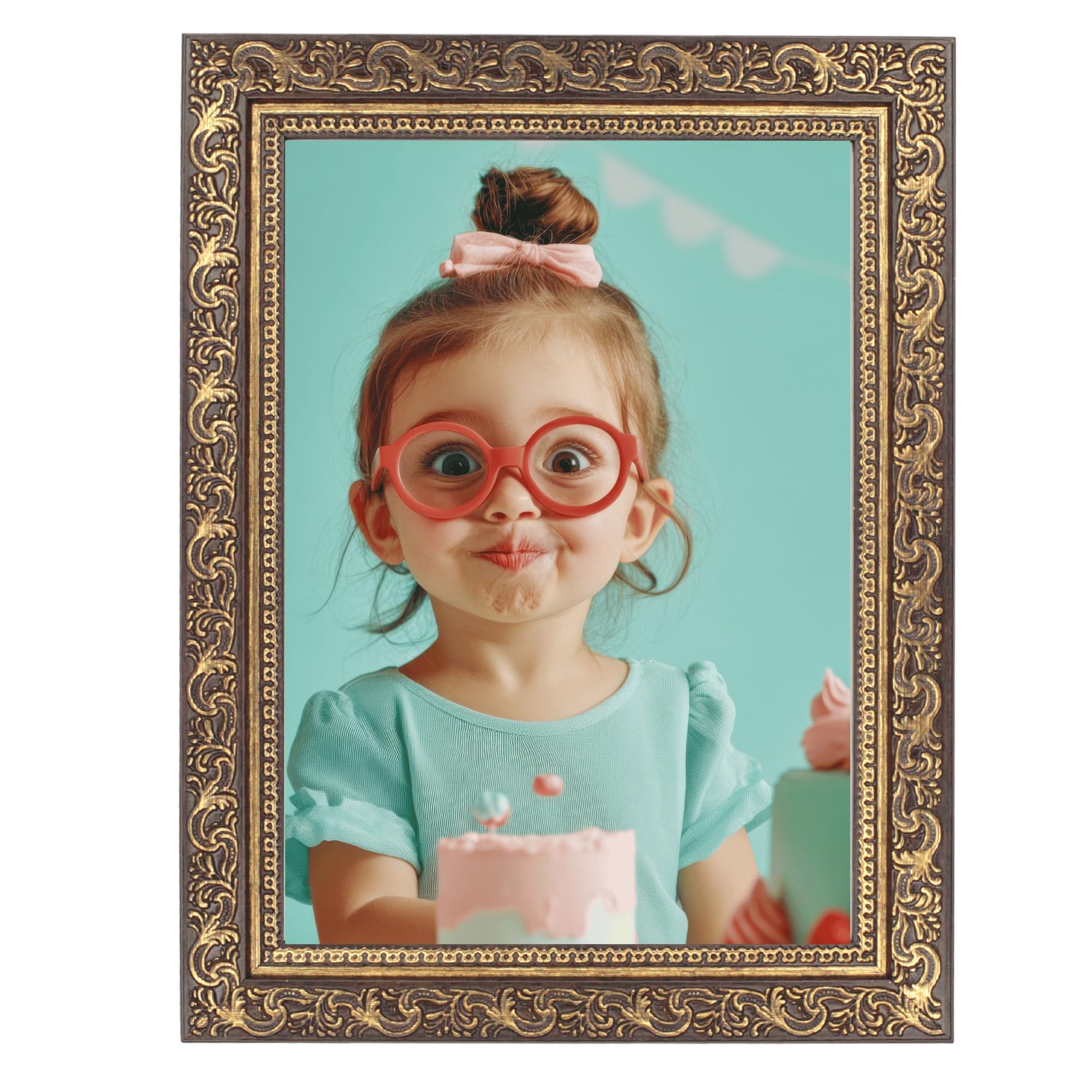 Victor Vinci cadre photo or marron 13x18 cm baroque
