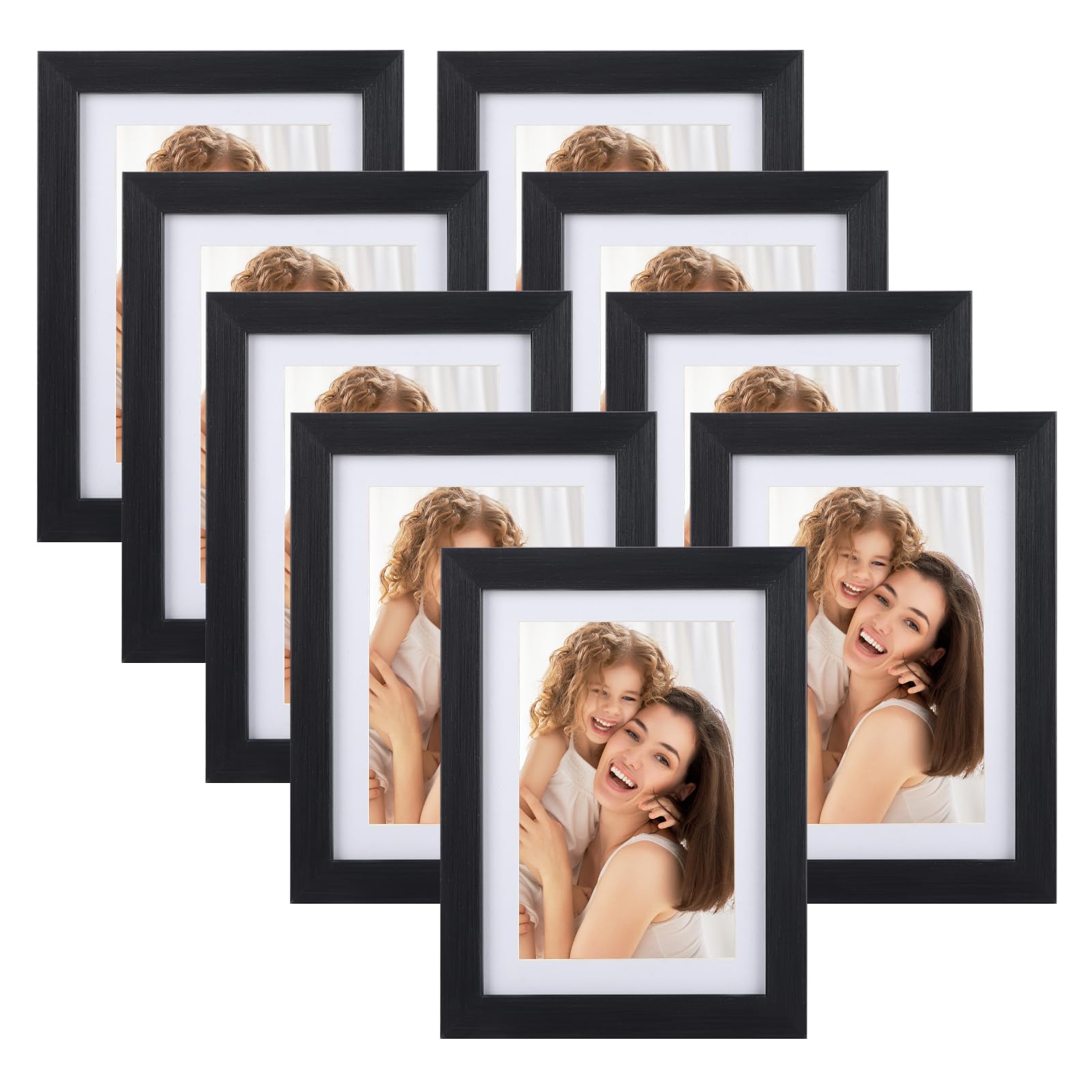 EYMPEU lot 9 cadres photo 10x15 cm noirs passe-partout verre