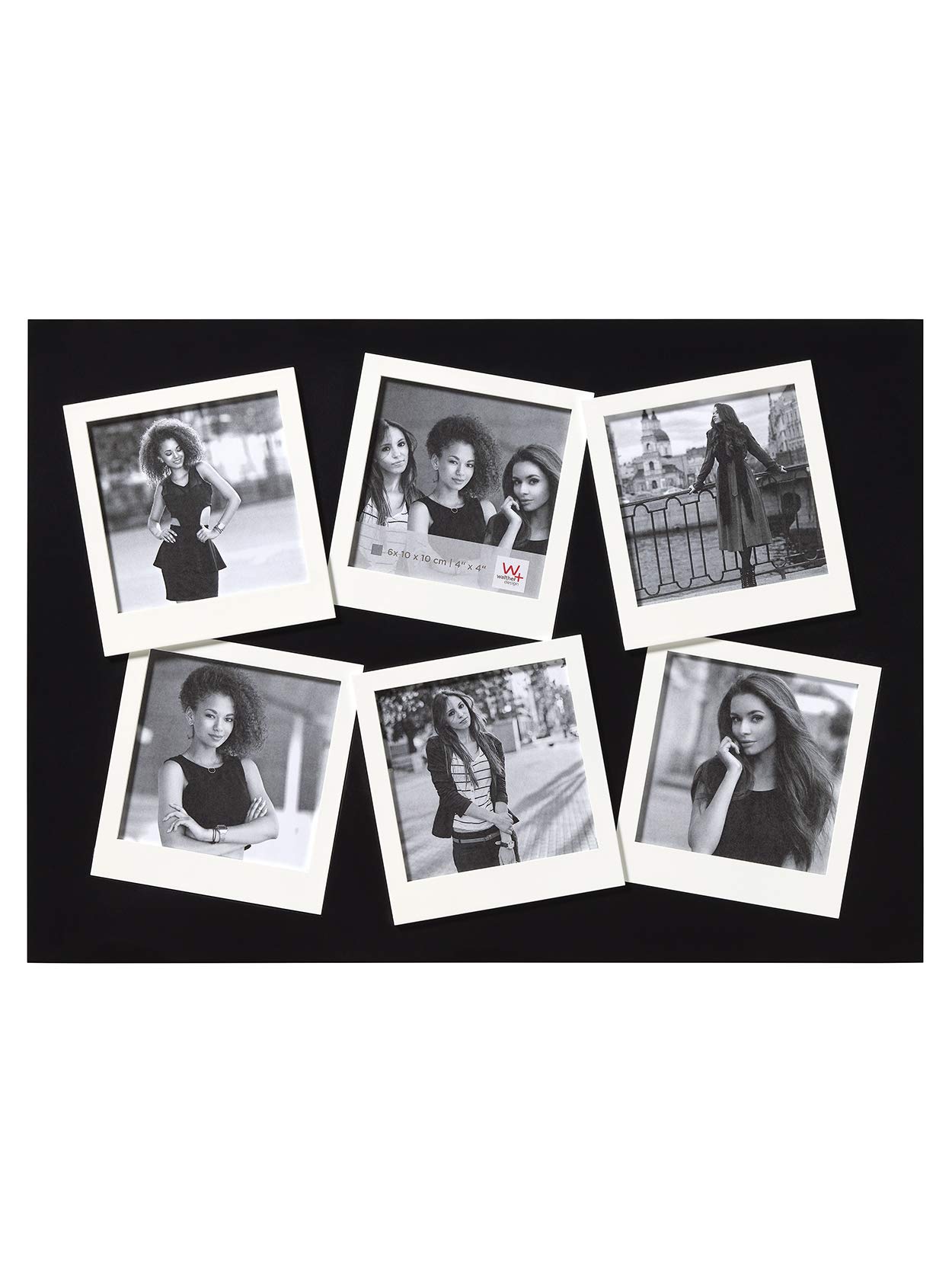 walther design Friends cadre 4 photos 62x42 cm noir blanc