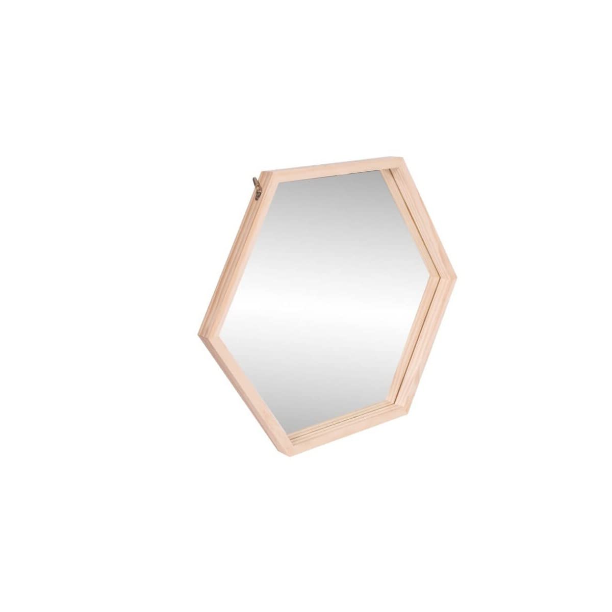 Ceanothe Carelie 106605 miroir hexagonal 48,5x42 cm bois