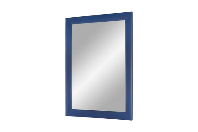 FRAMO Trend 35 miroir mural 30 x 30 cm bleu foncé cadre bois