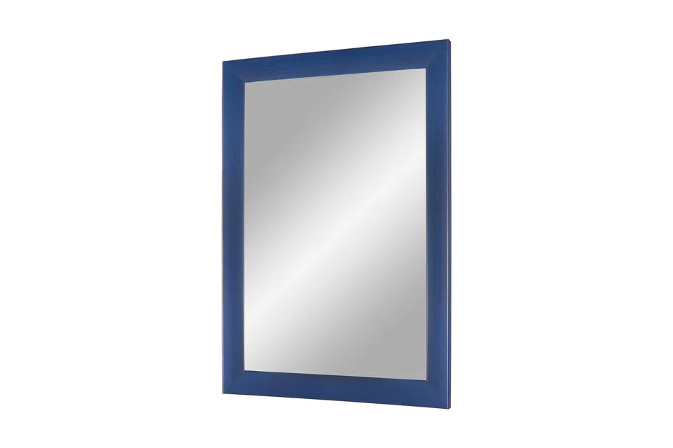 FRAMO Trend 35 miroir mural 30 x 30 cm bleu foncé cadre bois