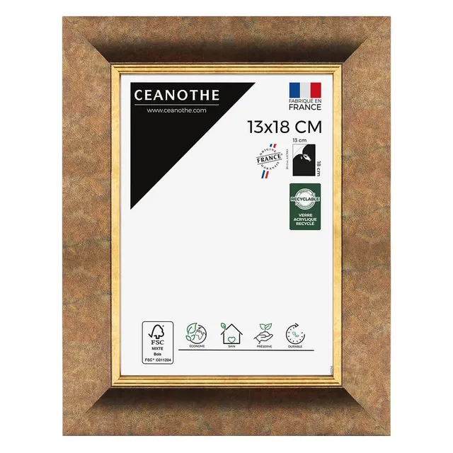 Ceanothe Brio cadre photo 13x18 cm filet or