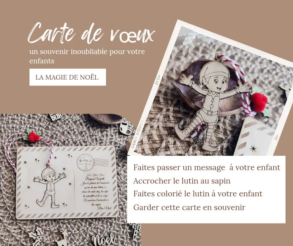 Creat’Angel Carte Noël boule à suspendre bois 6 cm