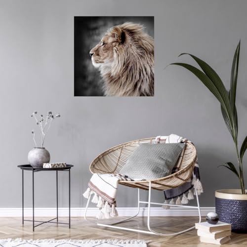 Ceanothe Lion Profil tableau verre 90x90 cm brillant