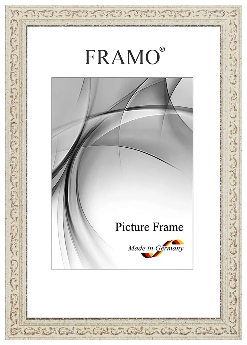 FRAMO N°091 cadre photo baroque 50x75 cm vieux-blanc