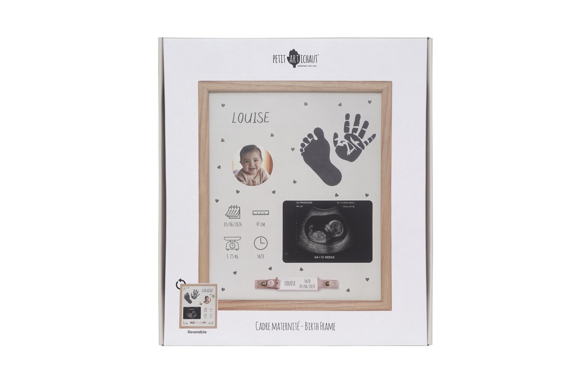 Petit Artichaut Birth Frame boîte souvenirs naissance cœurs