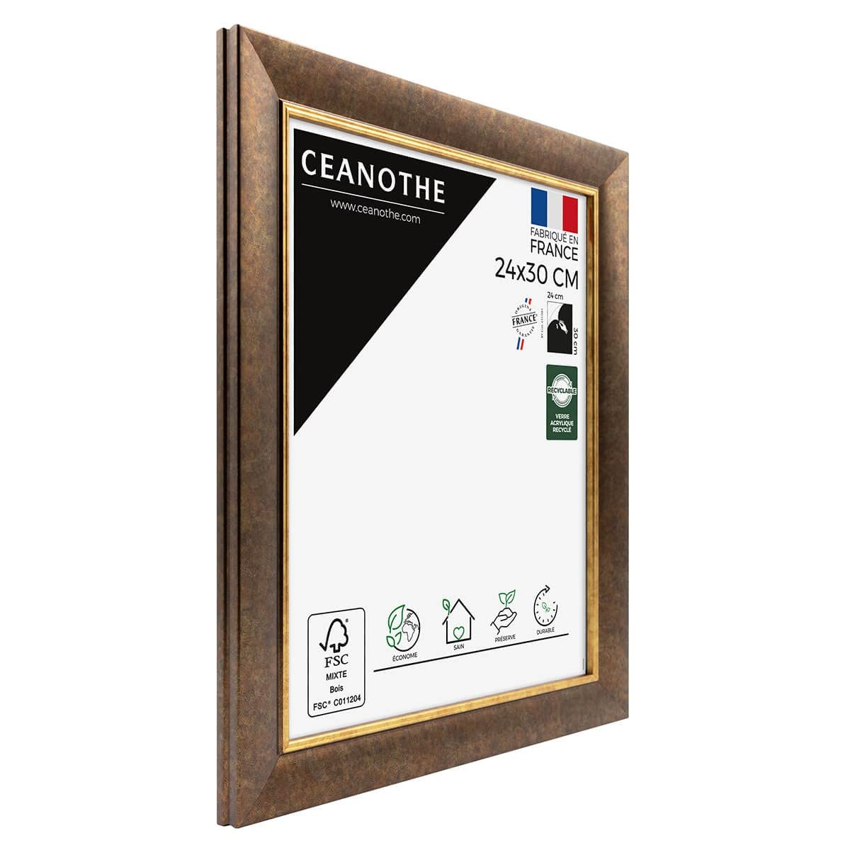 Ceanothe Brio cadre photo 24x30 cm filet or