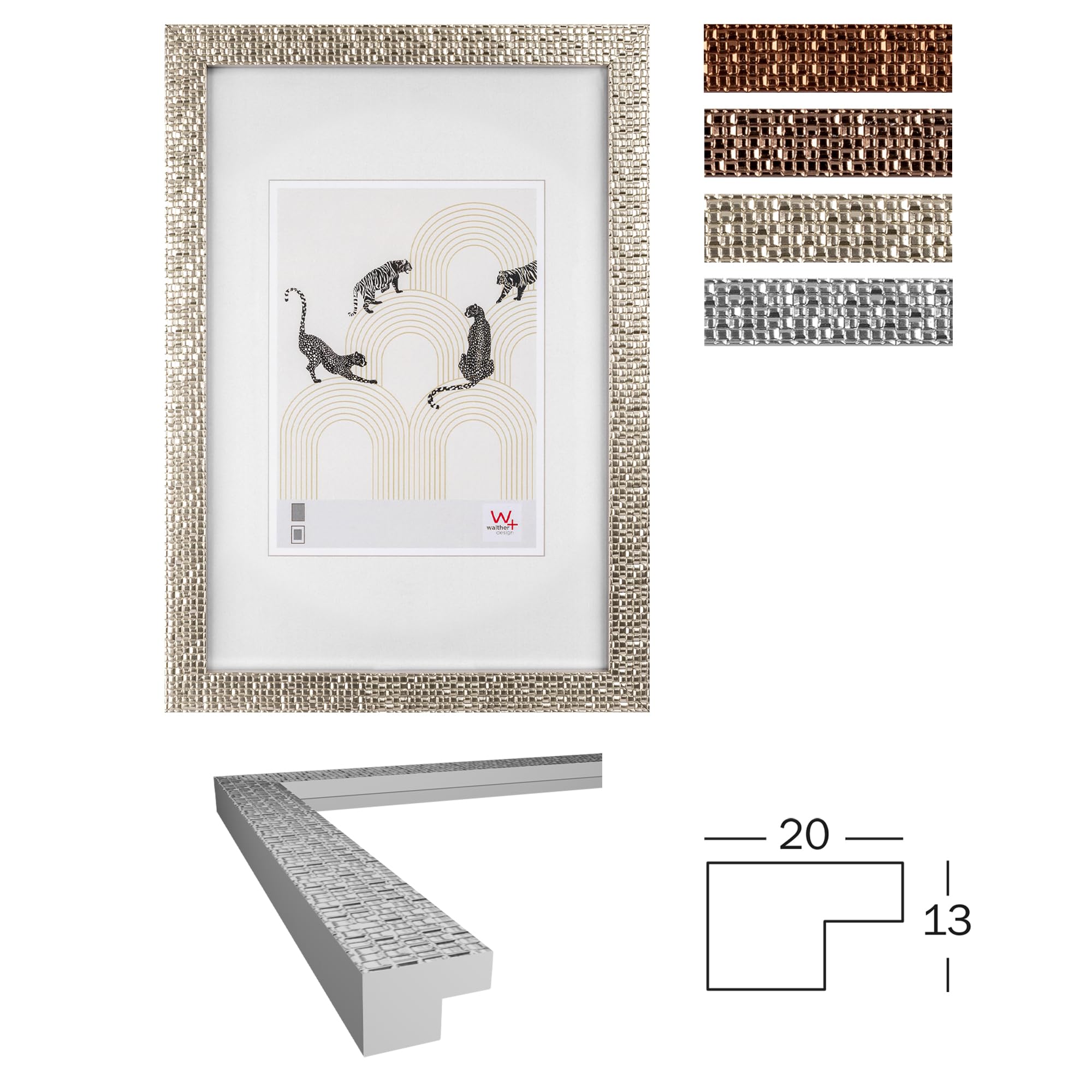 walther design Mosaic NV318G cadre photo doré rose 13x18 cm
