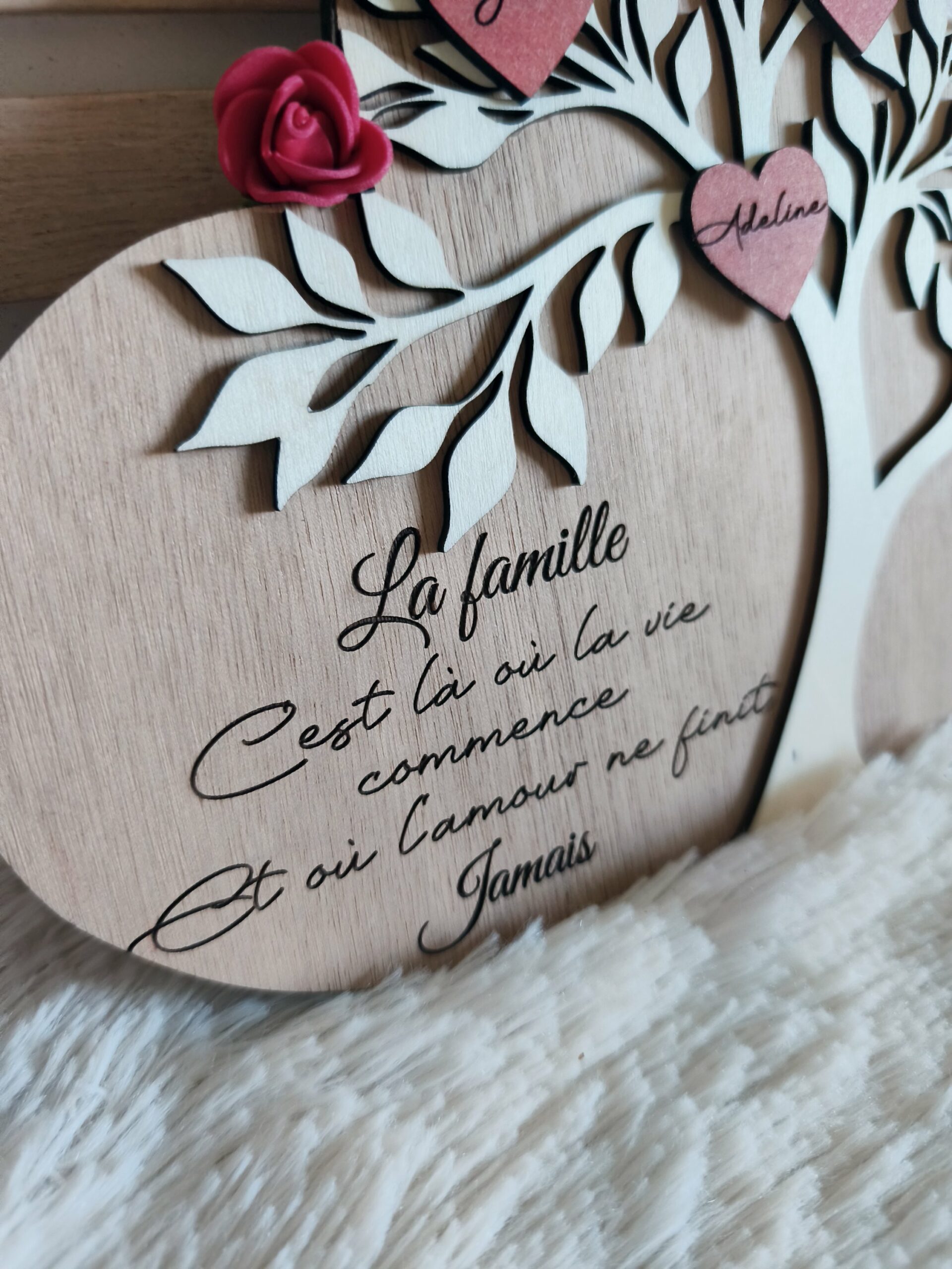 Creat’Angel Arbre de vie cœur déco bois 30 cm 10 prénoms