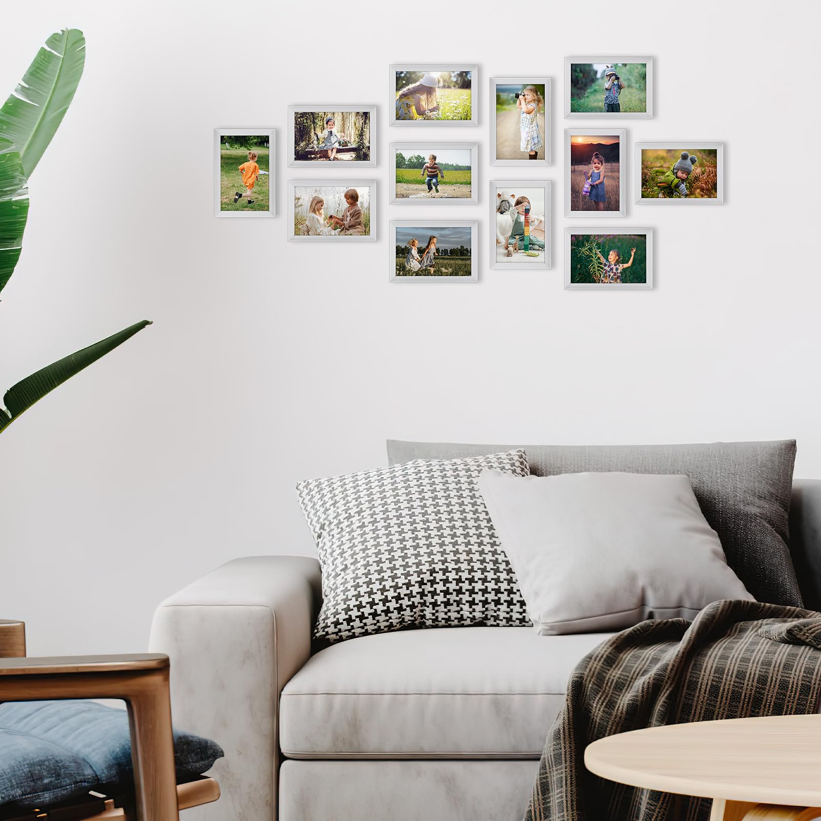 EYMPEU lot 18 cadres photo 10x15 cm argenté PVC mur