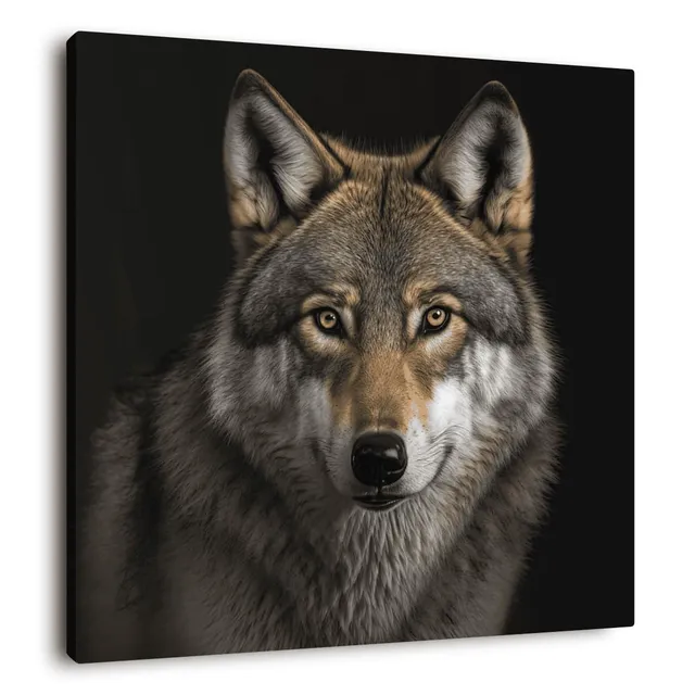 Ceanothe tableau toile portrait loup 45x45 cm