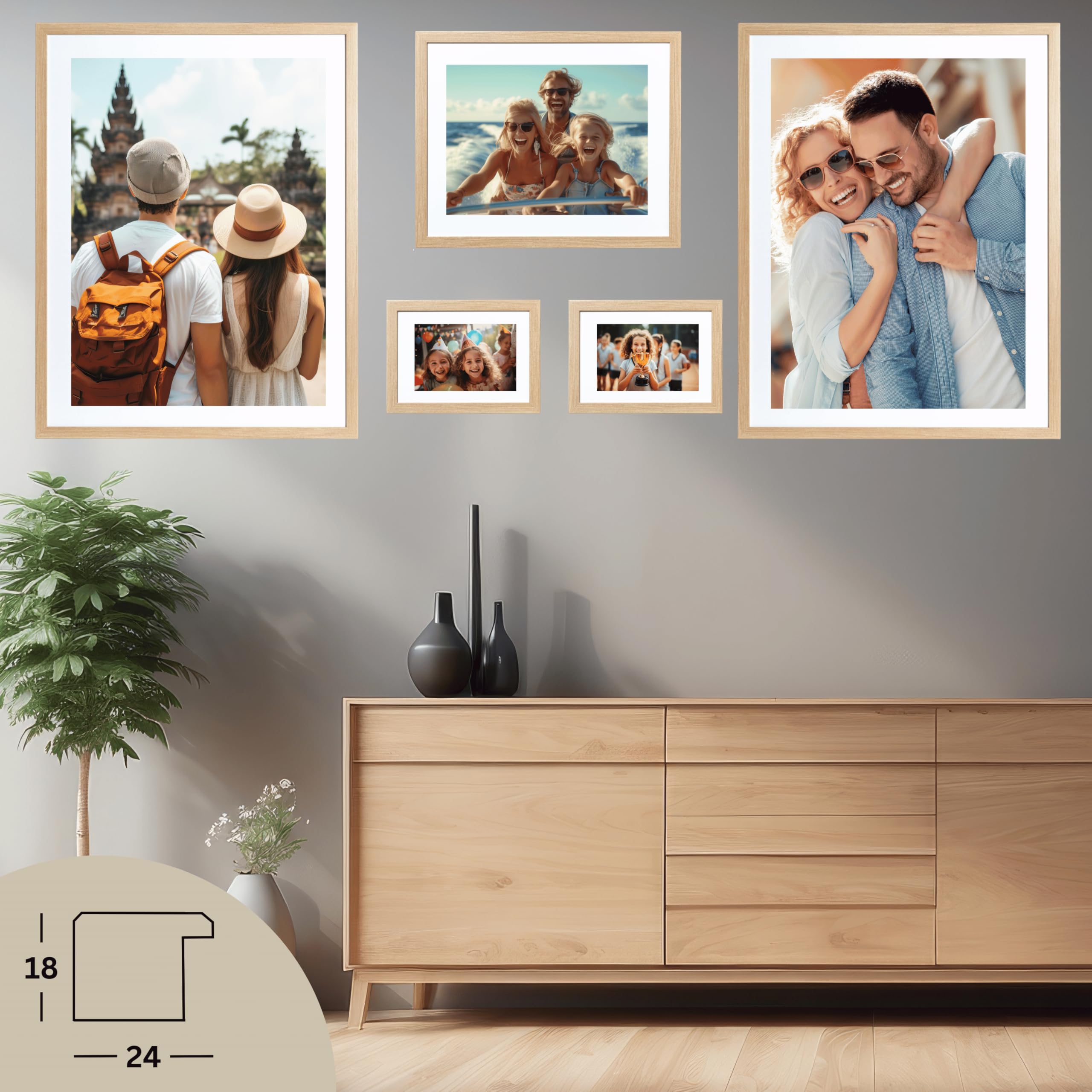 Victor Richter cadre photo beige 18x24 cm passe-partout 13x18