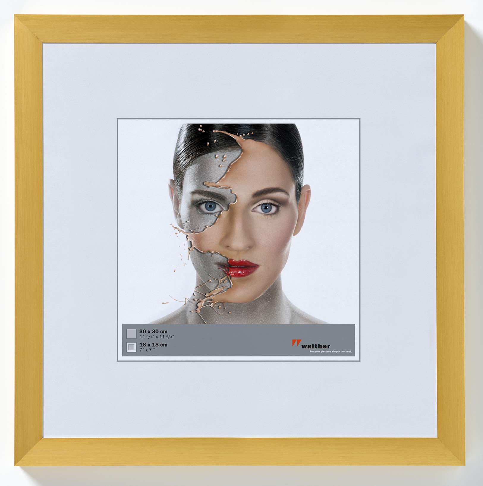 walther design Spacy cadre alu 30x45 cm noir mat brossé