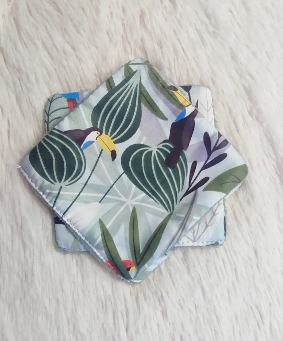 Creat’Angel lot 3 lingettes bébé coton réutilisables 10x10 cm