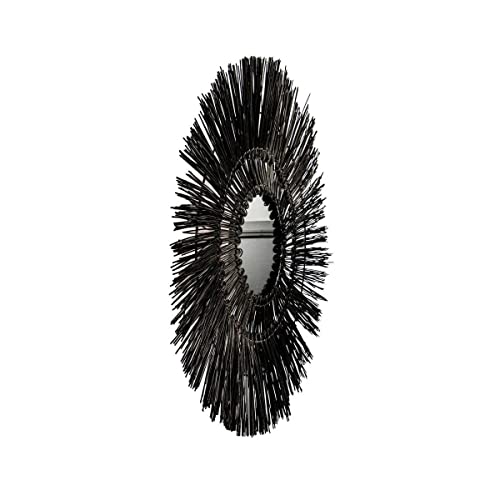 Brio Lodge miroir rond 76 cm bambou noir