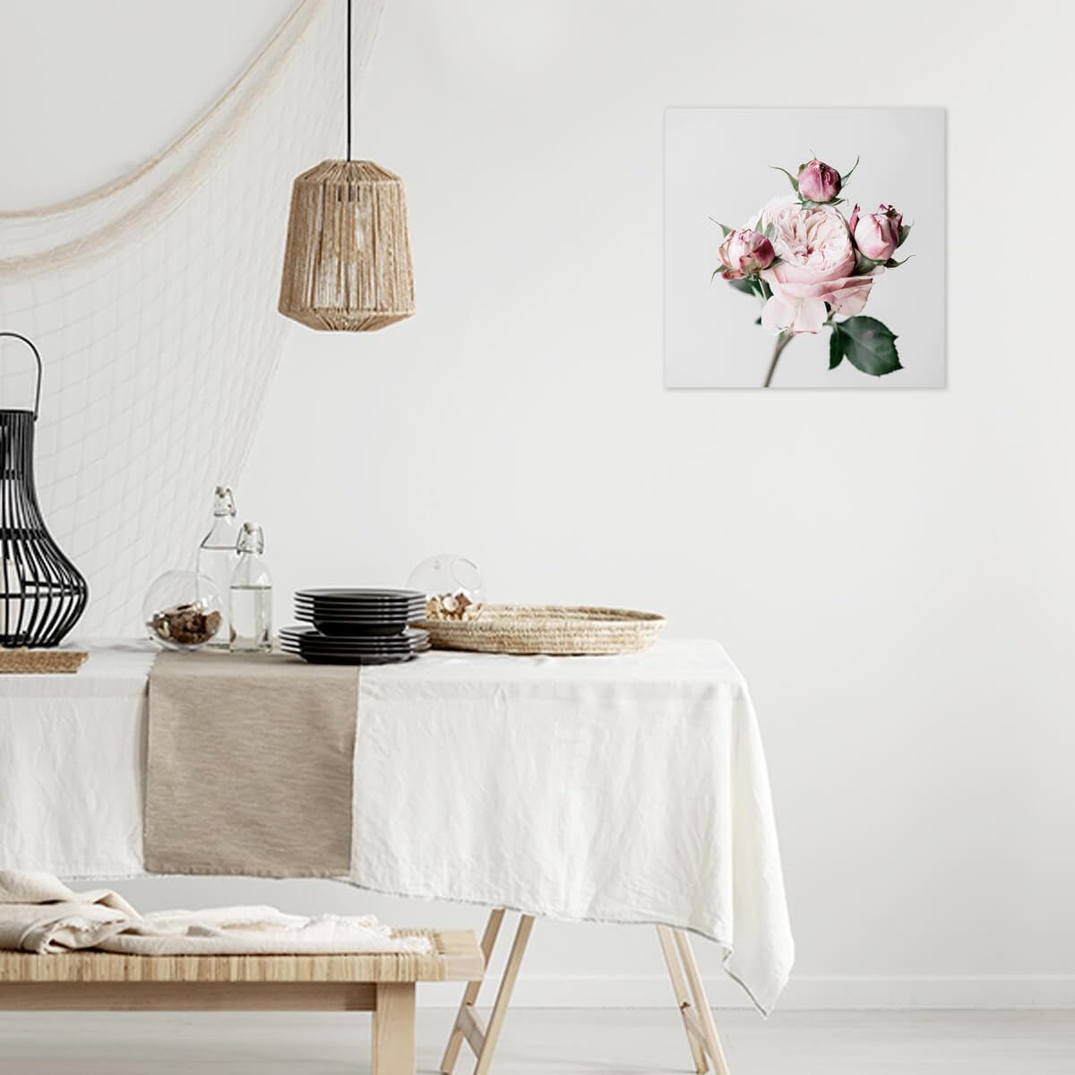 Ceanothe Roses tableau toile 45x45 cm HD