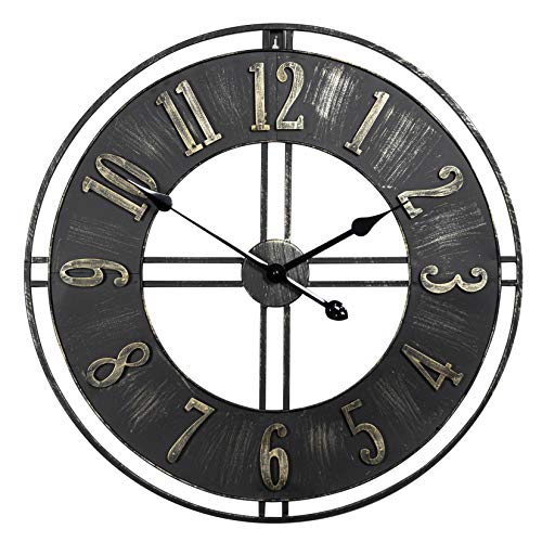 Ceanothe Urbaine horloge 60 cm noir métal contemporaine