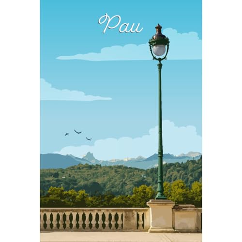 Ceanothe Art de nos régions Terrasse Pau tableau toile 30x45 montagne