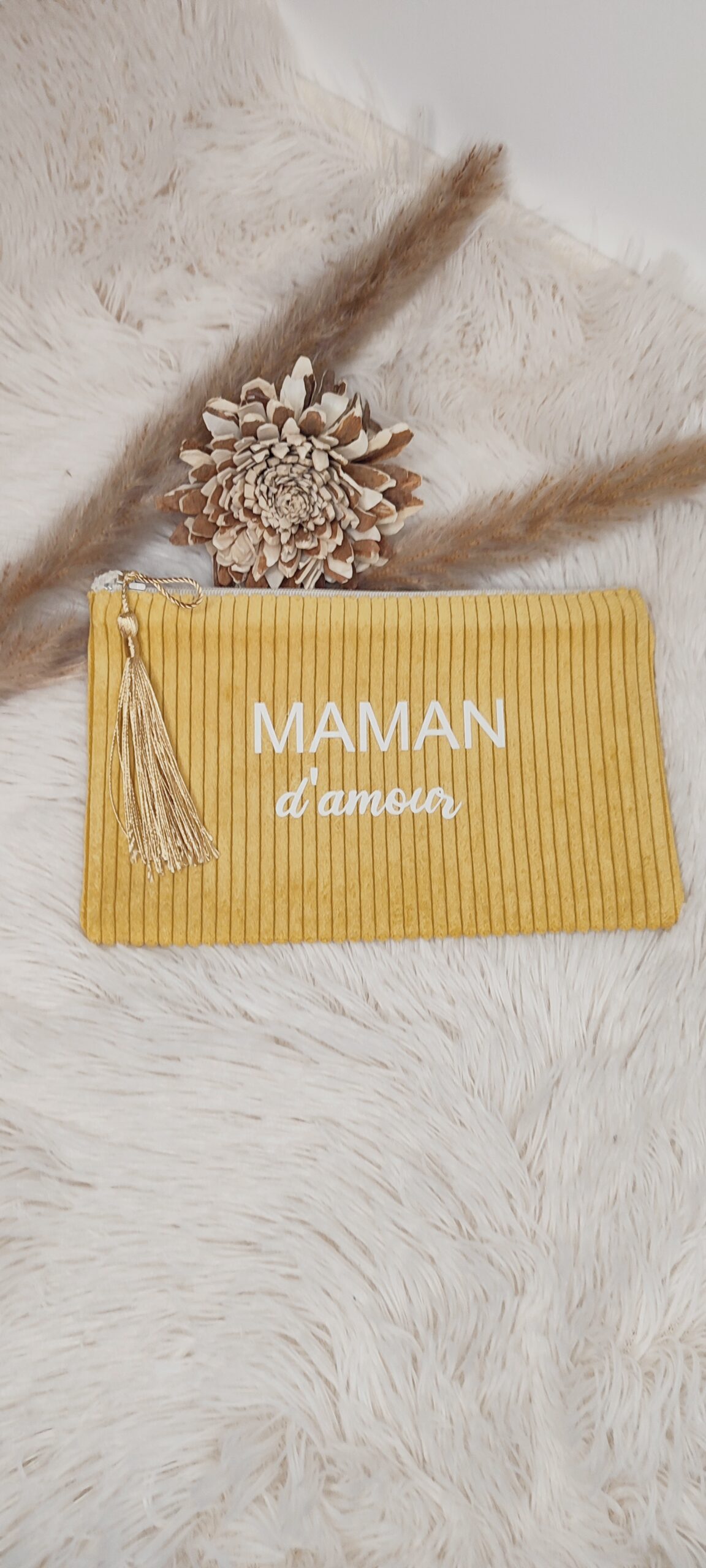 Creat’Angel pochette Maman d’amour velours zippée