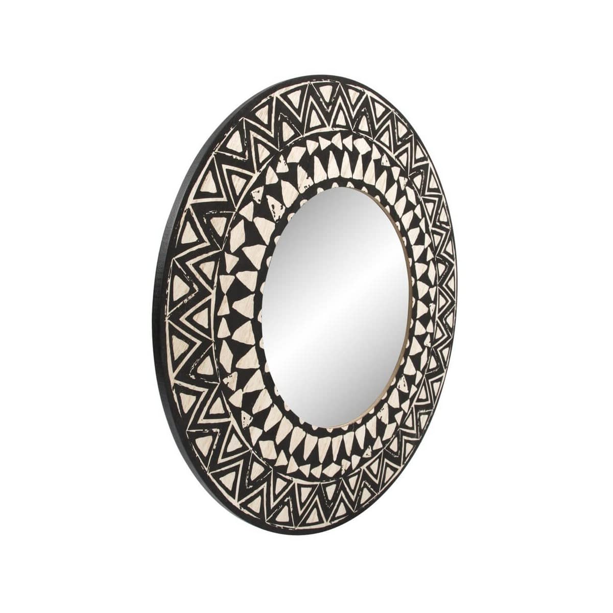Ceanothe Brio miroir rond noir 40 cm bois
