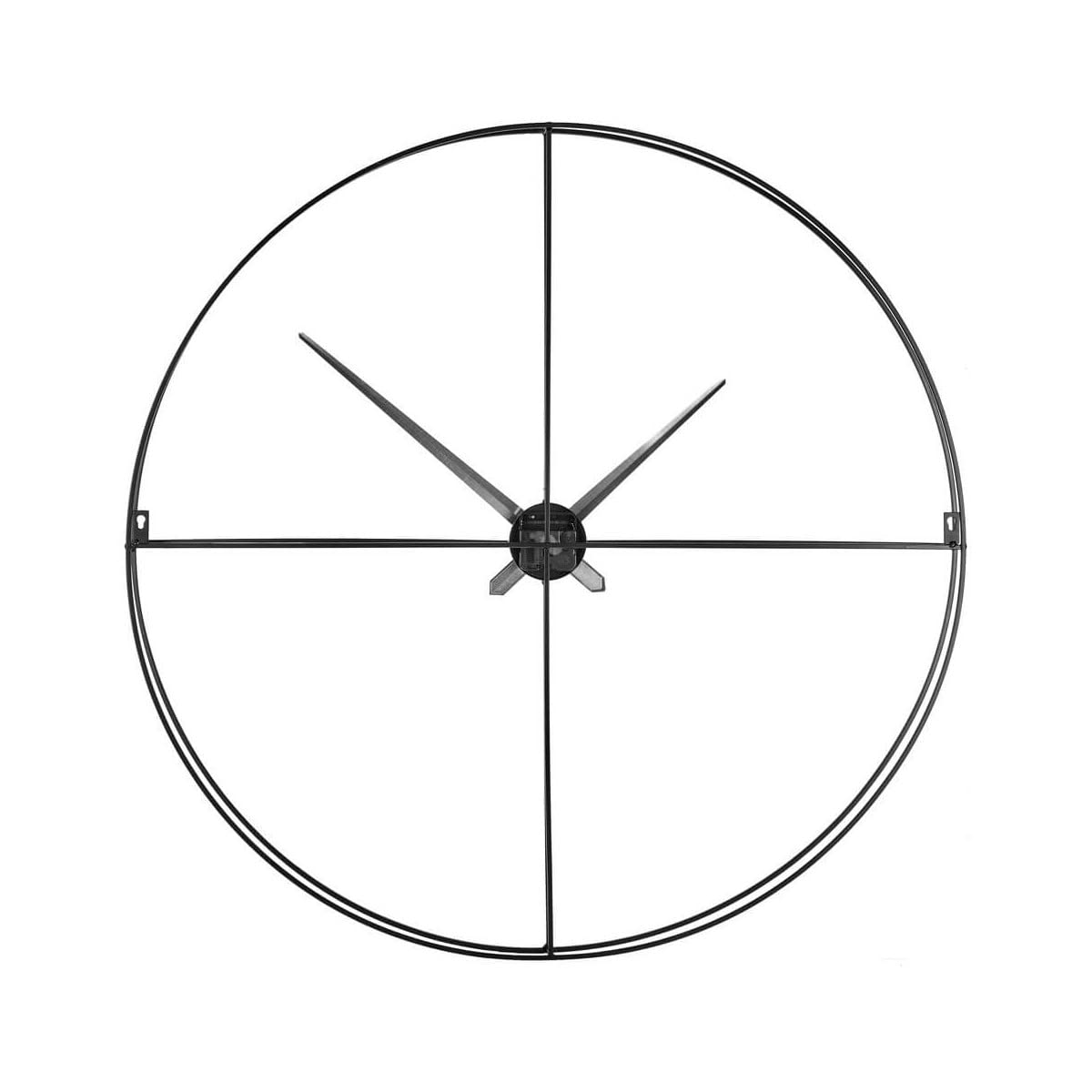 Ceanothe Filaire horloge murale noire 80 cm métal