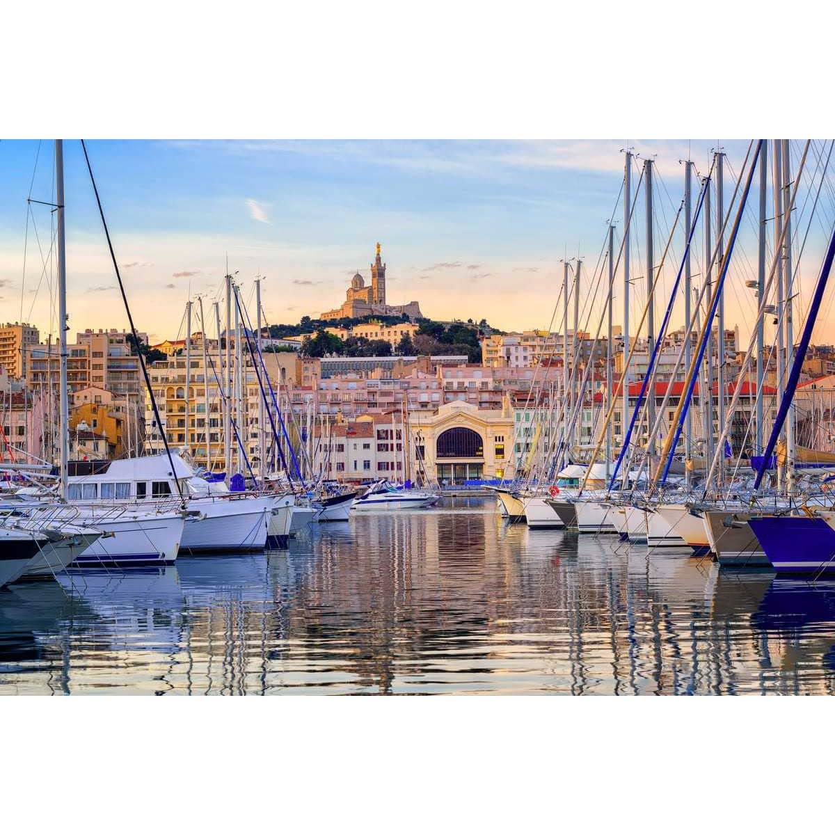 Ceanothe toile bateaux vieux port Marseille 30x45 cm impression HD