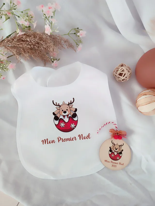 Creat’Angel coffret premier noël cerf bavoir