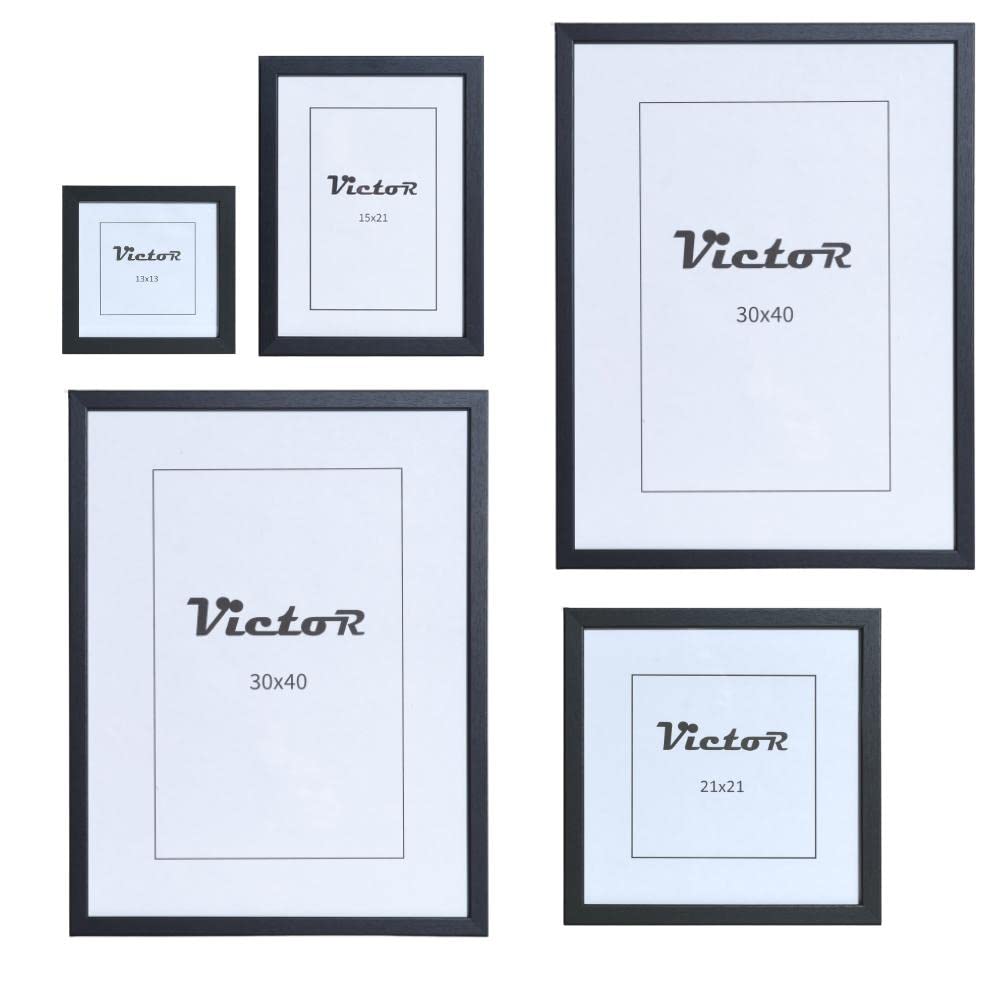 Victor Klee set 5 cadres photo noir bois véritable