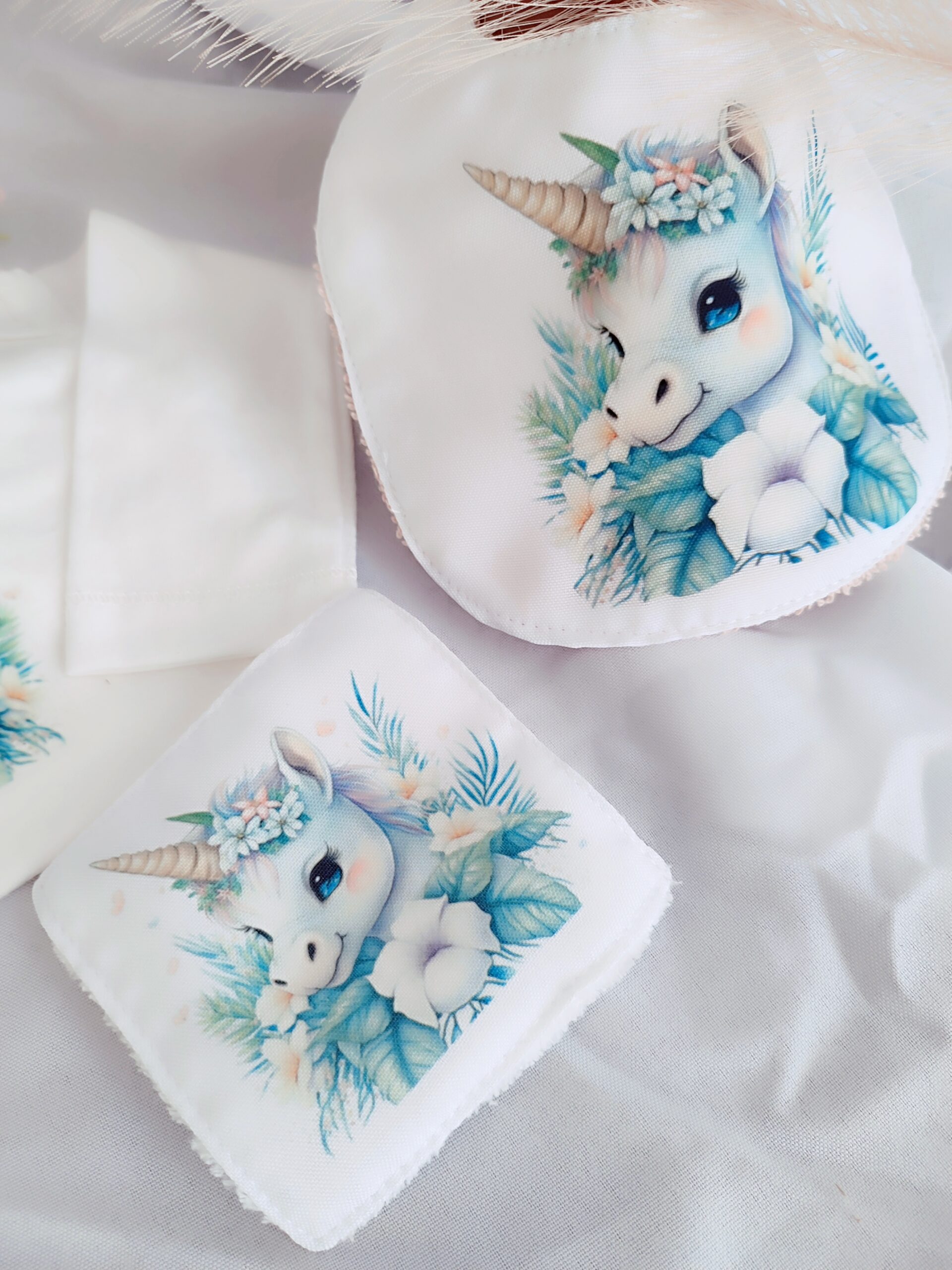 Creat’Angel Coffret Naissance Licorne Body Bavoir Prénom