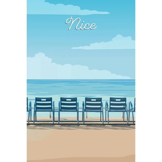Ceanothe chaises Nice tableau toile 30x45 cm mat