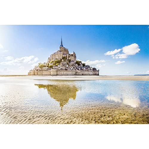 Ceanothe Mont-Saint-Michel tableau verre synthétique 65x97 cm brillant